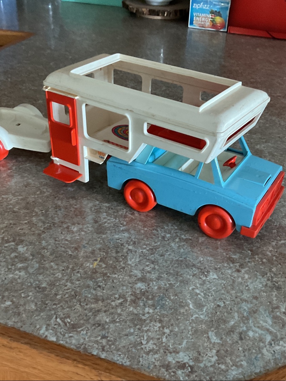Tonka Blue, White & Red Camper RV Toy with Removable Top